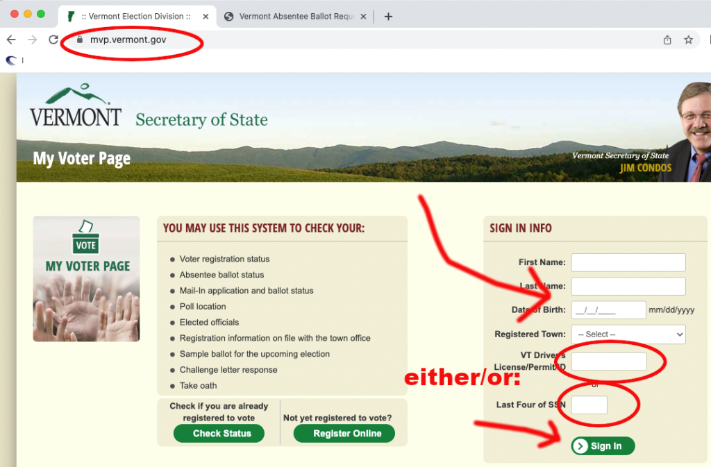 mvp.vermont.gov login page