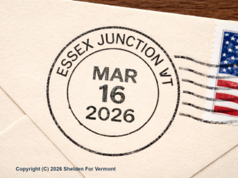 Postmark on Essex Junction tax day