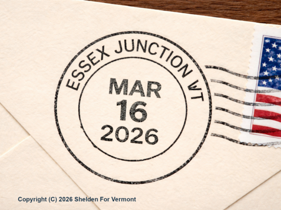 Postmark on Essex Junction tax day